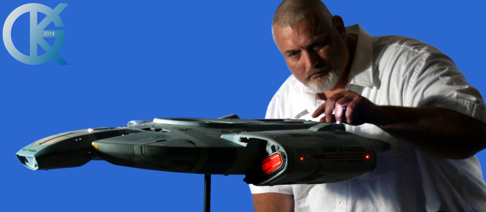 Kuhn Global Studio Scale USS Defiant NX-74205 by Dan Grumeretz from the Richard Long Patterns – Blue Screen Photos by Kurt Kuhn (Kuhn Global)