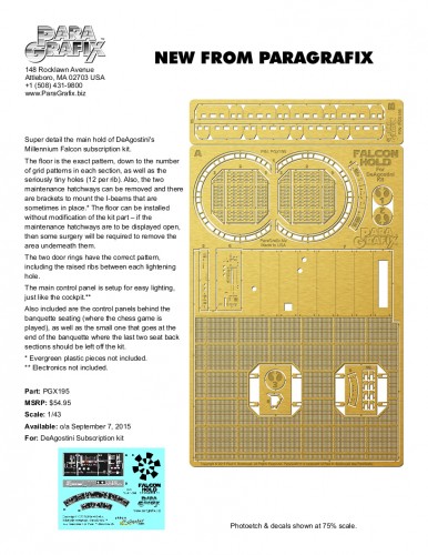 PGX195 Millennium Falcon Hold Photoetch Set